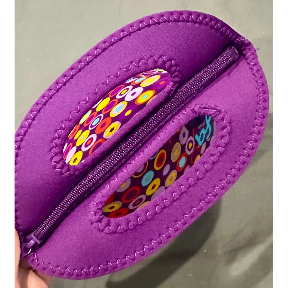 BYO by Built NY Express Lunch Bag Purple Retro‎ Circle Print Neoprene B-LB32